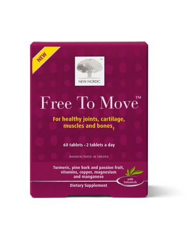 NEW NORDIC Free to Move | Supports Normally Functioning Cartilage Muscles Bones and Joints | Passion Fruit & Pine Bark Extract Tablet | 60 Count (Pack of 1)