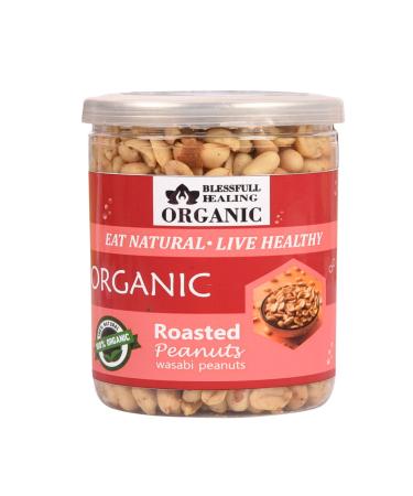 Blessfull Healing Organic Natural Vegan Wasabi Roasted Peanuts Crunchy Healthy Snacks 300 Gram