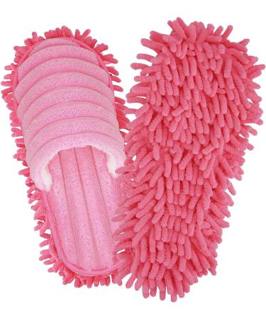 Microfiber Cleaning Slippers - Pink - Women 7-10/Men 5-8 - Floor Dusting and Dirt Cleaning Slipper for House - Gender Neutral - Buy Online on GoSupps.com