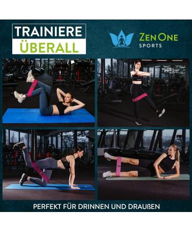 Zenone Sports Fitness Straps - 3 Set Resistance Bands for Strength Training & Yoga | Fabric Leg & Arm Resistance Tapes | Includes E-Book & Workout Guide | Berry Color - Buy Online on GoSupps.com