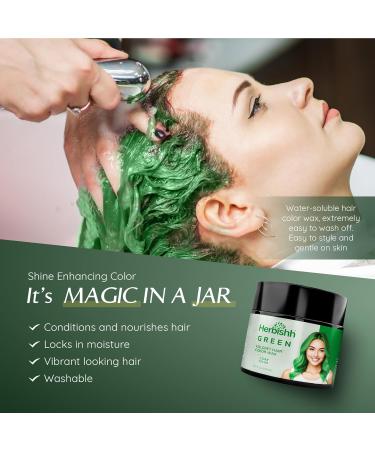 Herbishh Koloret Green Hair Color Wax - Vegan Temporary Hair Dye for All | Instant Washable Hair Paint 5.07 fl - Buy Online on GoSupps.com