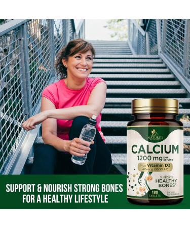 Nature's Calcium 1200mg + 1600 IU Vitamin D3 - Bone & Immune Support - 180 Tablets - Buy Online on GoSupps.com