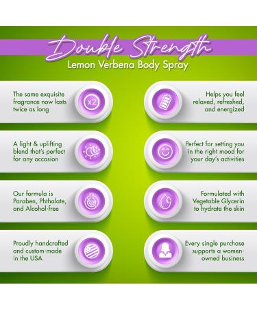 Body Spray for Women 2 Oz (Double Strength) Lemon Verbena Body Mist with Long-Lasting Fragrance Fresh Wonderful Scent for Spring & Summer Floral & Fruity Perfume for Women with Orange Daily Use Double Strength 1 Fl Oz (Pack of 2) - Buy Online on GoSupps.com