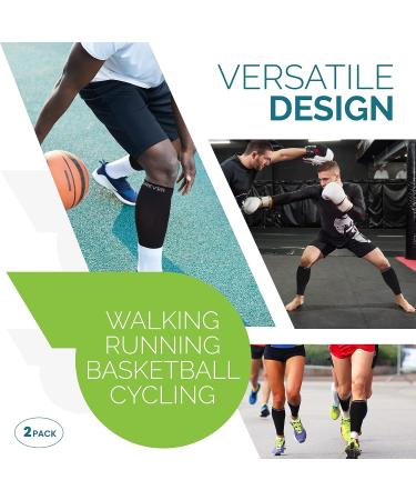 Calf Compression Sleeves for Men and Women - Footless Leg Compression Socks for Runners, Shin Splints, Varicose Vein & Calf Pain Relief - Ideal Calf Brace for Running, Cycling, and Travel - Buy Online on GoSupps.com