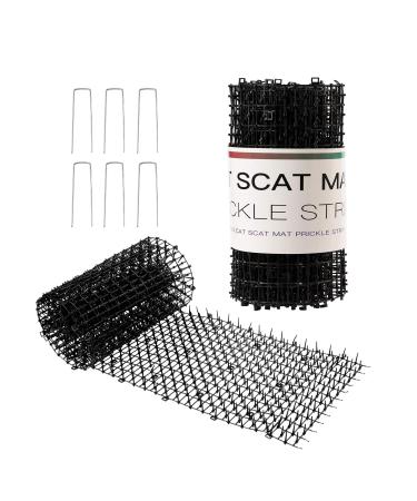 Hmyomina 8.2 FT Cat Scat Mat with Spikes Cat Deterrent Mats Plastic Scat Mat for Cats Include 6 Staples Black