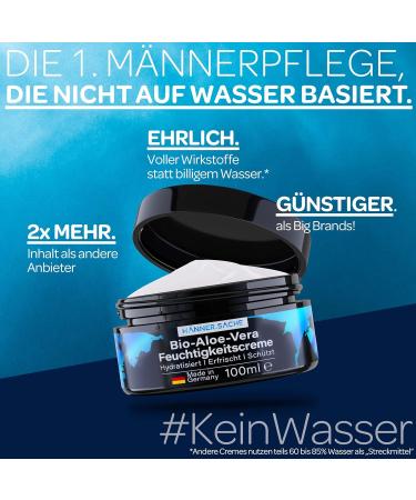 Bio Aloe Vera Moisturizer & After Shave for Men - 100ml Vegan Face Cream with Hyaluron Panthenol & Silver - Made in Germany - Perfect Gifts for Men - Buy Online on GoSupps.com