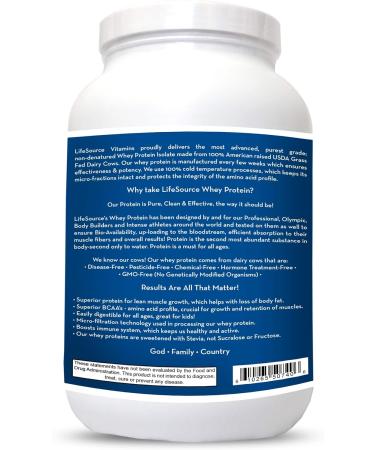 LifeSource Vitamins 3 lb - US Dairy Cows Grass Fed Whey Protein Isolate - Double Chocolate Fudge sweetened w/Stevia - 3 lb Powder - Buy Online on GoSupps.com