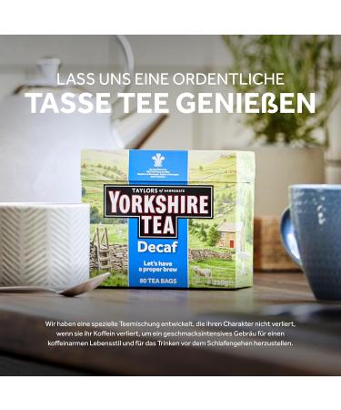 Buy Yorkshire Decaffeinated Tea - Traditional British Black Tea 80 Bags Strong & Refreshing Sustainably Sourced - Buy Online on GoSupps.com