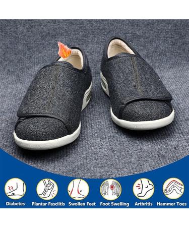 Diabetic Shoes for Women Adjustable Non-Slip Winter Sneakers for Swollen Feet & Edema | Thermal Fleece Lined | Perfect Mother's Day Gift (Size 11.5 A Black - Buy Online on GoSupps.com