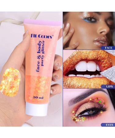 Body Glitter Gel 50ml - Orange Festival Makeup & Cosmetic Accessories | Best Glitter for Parties DIY Nails & Lips - Buy Online on GoSupps.com