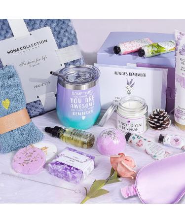 VESPRO Spa Gift Basket for Women - Relaxing Bath and Body Works Set for Mom, Sister, Wife - Spring Sympathy Gift Box in Purple - Buy Online on GoSupps.com