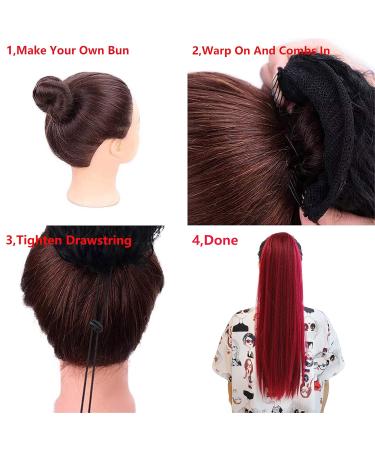 MEIRIYFA Red Ponytail Extension - Long Straight Drawstring 63 cm Ponytail for Women | Shop Now! - Buy Online on GoSupps.com