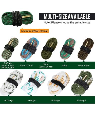 HUNTSEN Gun Snakes Cleaner | Rifle/Pistol/Shotgun Brushes | 5.56mm/9mm/7.62mm/10-20 GA/.44-.45 Cal/.375-.35 Cal - Buy Online on GoSupps.com