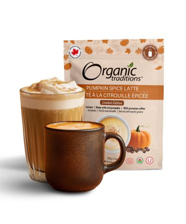 Organic Traditions Pumpkin Spice Latte Instant Coffee Dairy Free PSL Pumpkin Spice Coffee Blend 150g/5.3oz Bag