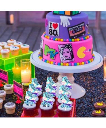 Colorful Roller Skate Theme Happy Birthday Cupcake Toppers 18-PC Set - Perfect for Roller Skate Themed Birthday Party Baby Shower Party or Rolling Theme Party Decorations for Boy or Girl-SugarGera - Buy Online on GoSupps.com