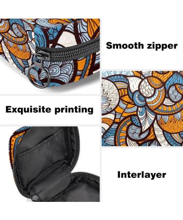 Ethno Doodle Floral Pattern Portable Period Bag | Women's Menstrual Cup Pocket | Stylish & Functional Sanitary Napkin Holder - Buy Online on GoSupps.com