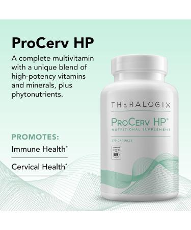 Theralogix ProCerv HP High-Potency Multivitamin - 90-Day Supply - Support for Women & Men - Immune Support Supplement - Includes Vitamin B Vitamin C Vitamin D & Zinc - NSF Certified - 270 Capsules - Buy Online on GoSupps.com