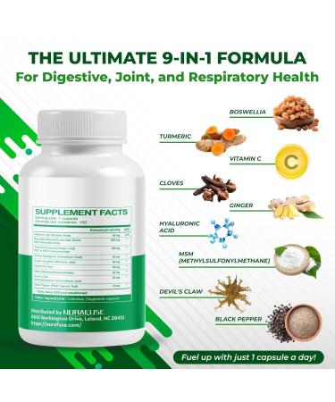 Boswellia with Cloves Ginger Turmeric Vitamin C Hyaluronic Acid MSM Devil's Claw Supports Joint Health Digestive Wellness* & Nutrient Absorption* Made in The USA 150 count (pack of 1) - Buy Online on GoSupps.com