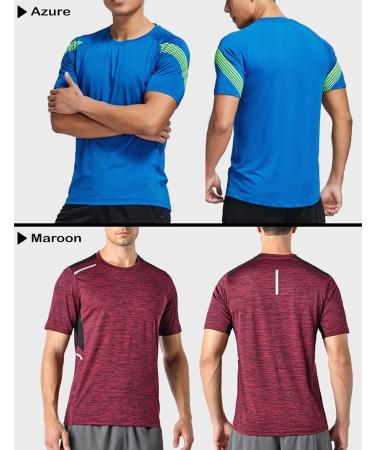 5 Pack Men's Active Quick Dry Crew Neck T-Shirts - Bulk Edition 2, Large | Workout Short Sleeve Tee Tops for Athletic Running & Gym - Buy Online on GoSupps.com