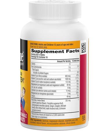 Airborne 1000mg Vitamin C Chewable Tablets with Zinc - 64 Chewable Tablets, Very Berry Flavor, Immune Support Supplement - Buy Online on GoSupps.com