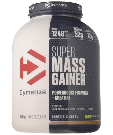 Dymatize Super Mass Gainer Cookies & Cream 2.9 kg Weight Gainer Powder + BCAA Carbohydrates and Casein