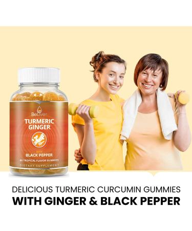 BeLive Turmeric Curcumin Gummies - Joint Pain Support with Ginger & Black Pepper | 60 Gummies - Buy Online on GoSupps.com