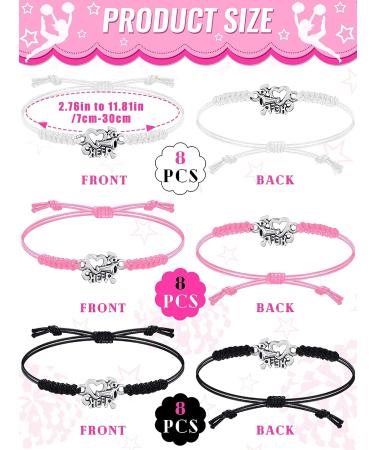 Rtteri 24 Piece Cheerleader Charm Bracelet - Adjustable Girls Cheerleading Jewelry Set for Cheer Team - Bulk Cheerleader Gifts and Accessories - Buy Online on GoSupps.com