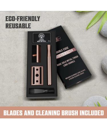 Viking Revolution Rose Gold Double Edge Safety Razor for Women - Stainless Steel Reusable Razor with 10 Blades - Buy Online on GoSupps.com