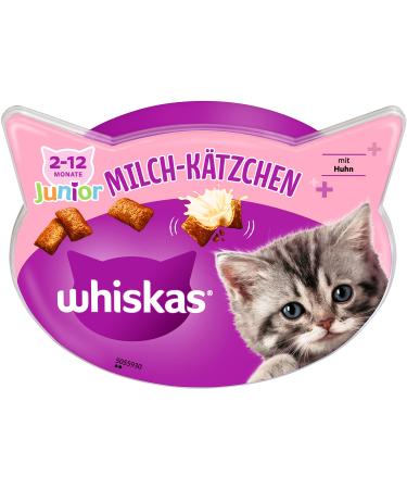 Whiskas milk kitten cat snacks for 2-12 months young cats 8x55g (packs)-treats for healthy growth-Different product packaging available Functional snacks milk kitten 330 g (1 Pack) - Buy Online on GoSupps.com