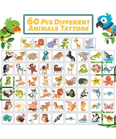 240 Pcs Jungle Animal Temporary Tattoos for Kids - Waterproof Bulk Stickers for Jungle Themed Party - Monkeys, Tigers, and More! Safe and Fun Children's Tattoo Toys - Buy Online on GoSupps.com