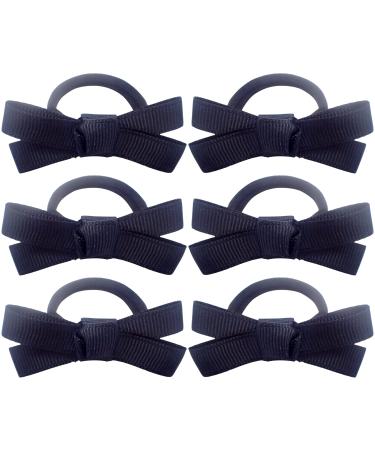 Topkids Accessories Hair Bobbles w/Grosgrain Hair Bows for Girls and Women Hair Ties Hair Elastics Hair Bands Hair Accessories for Girls Ponyo Hair Tie Ponytail Holders (Black)