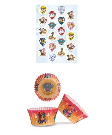 Dekozauber24 Paw Patrol Set 20x Edible Muffin Toppers + 25x Muffin Cups Cake Decoration Children's Birthday Muffins - Buy Online on GoSupps.com