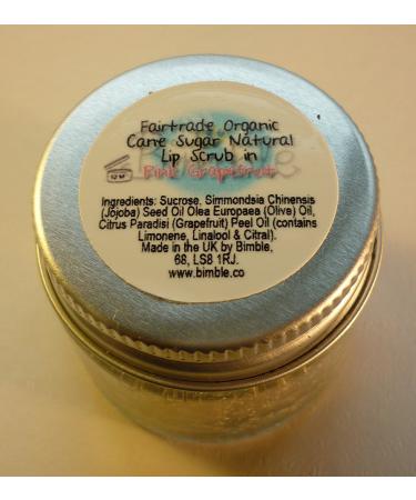Bimble Organic Raw Cane Sugar Natural Lip Scrub 25g - Pink Grapefruit Flavour