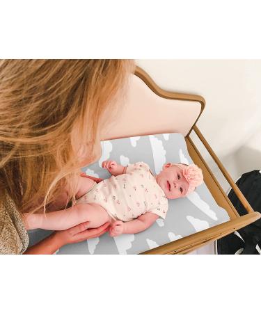 Premium Cotton Baby Changing Pad Cover 4 Pack - Grey and White - Machine Washable - Boy or Girl - Diaper Changing Pad Sheets - Buy Online on GoSupps.com