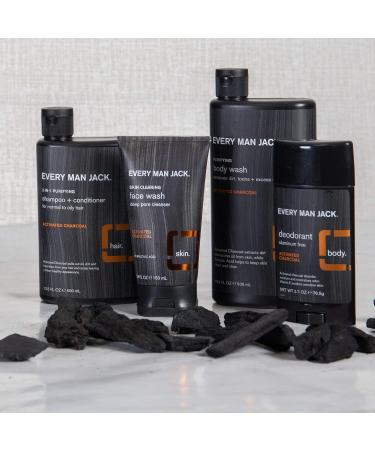 Every Man Jack Activated Charcoal Body Wash for Oily Acne-Prone Skin - 16.9 oz Twin Pack - Buy Online on GoSupps.com