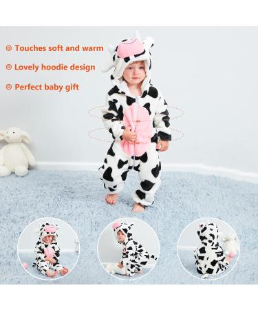 COOKY.D Unisex Winter Hooded Romper Jumpsuit | 2-36 Months | Cow Print | 6-12 Months - Buy Online on GoSupps.com