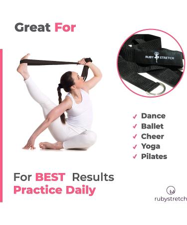 Leg Stretcher Strap for Flexibility - Adjustable Door Stretch Strap for Improved Leg Stretching - Door Flexibility Trainer Band for Dance, Cheer, Ballet - Black - Buy Online on GoSupps.com