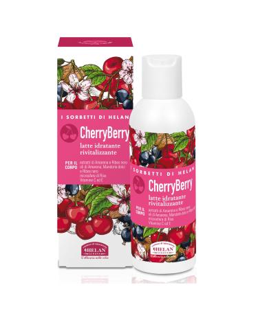 Helan I Sorbetti CherryBerry - Revitalising Scented Body Cream with Antioxidant Vitamin C & E Blackcurrant Black Cherry - Gentle Moisturiser & Body Milk with Sweet Almond Oil - Made in Italy 150ml