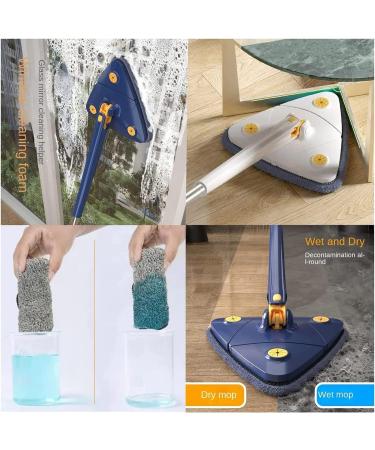 MOUSKE 360 Degree Rotatable Adjustable Cleaning Mop reusable Vadrouille - Adjustable handle rod design Car Wash Microfiber Mop with 2 Coral Velvet Mop Head for Home Ceiling Cleaning Tool - Buy Online on GoSupps.com