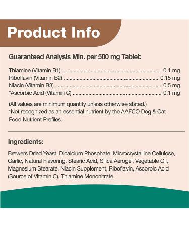 NaturVet Brewers Yeast with Garlic for Healthy Skin & Coat - 500 Tablets - Buy Online on GoSupps.com