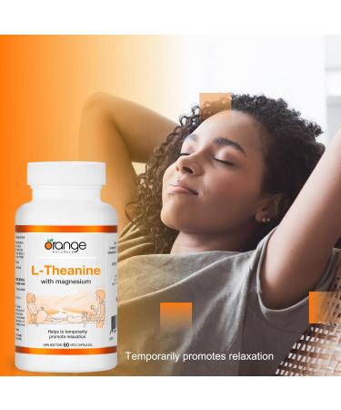 Orange Naturals L-Theanine & Magnesium Bisglycinate 250mg 60 Vegan Capsules - Enhanced Sleep & Relaxation Support Promotes Mental Calmness Optimal for Women & Men - Non-GMO Supplement - Buy Online on GoSupps.com