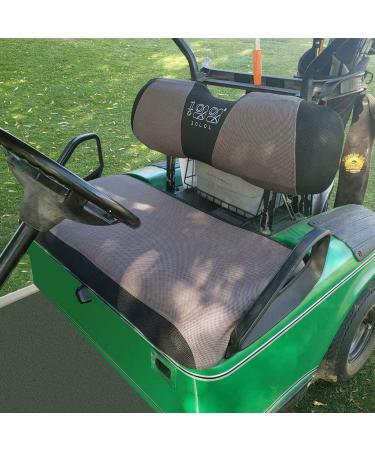 10L0L Universal Golf Cart Seat Covers - Durable Breathable Material - EZGO TXT RXV Club Car DS - Brown-Grey/Black - Easy Install - Buy Online on GoSupps.com
