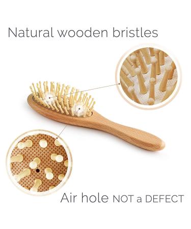Natemia Wooden Baby Hair Brush Set for Newborns & Toddlers - Natural Soft Bristles - Ideal for Cradle Cap - Perfect Baby Registry Gift Set of 3 - Buy Online on GoSupps.com