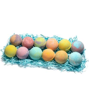 Tropical Fruit Bath Fizzies Set - 12 Large Vegan Fizzy Bath Bombs with Essential Oils, Shea Butter, and Coconut Oil - Moisturizing and Fruity Scents - 4.3 Ounce (Pack of 12) - Buy Online on GoSupps.com