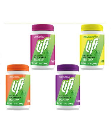 Lift Fast-Acting Glucose Chewable Energy Tablets - Orange 50 ct Jar | 50 Count Pack of 1 | Boost Energy Quickly - Buy Online on GoSupps.com
