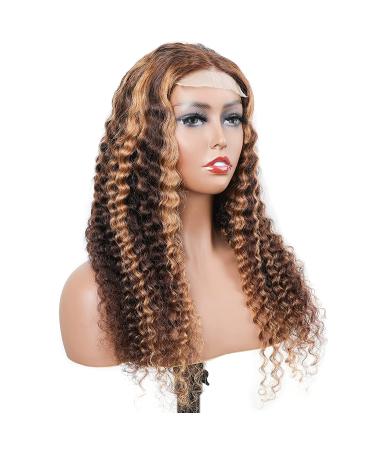 BLY 32 Ombre Highlight Lace Front Wig - Deep Wave #427 Human Hair, Pre-Plucked, Glueless, 180% Density - Buy Online on GoSupps.com
