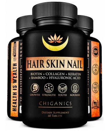 10X Potent Hair Growth Vitamins Infused with Keratin + Collagen + Silica for Vibrant Hair- Extra Strength Biotin 5000mcg - Healthy Hair Skin and Nails Vitamins - Hair Vitamins for Faster Hair Growth