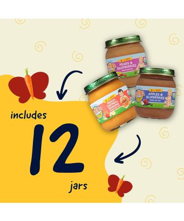 Earth's Best Organic Stage 2 Baby Food Jars - Fruit Puree Variety Pack (4 oz, Pack of 12) - Buy Online on GoSupps.com