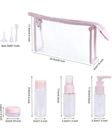 12-Piece Empty Trip Bottles Set | Refillable Small Cosmetics Containers for Air Travel | Transparent Bag for Shampoo & Liquid - Perfect Flight Accessories - Buy Online on GoSupps.com