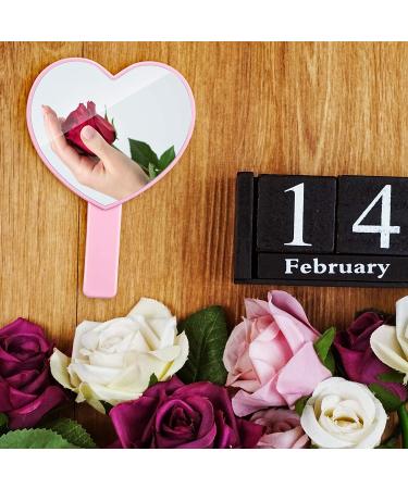 2-Piece Heart-Shaped Handheld Mirrors Set for Women - Travel Makeup Mirrors with Handle - Small Decorative Cosmetic Mirrors - Valentine's Day Gift (Pink/Purple) - Buy Online on GoSupps.com